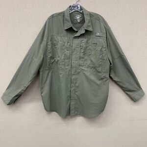 Reel Legends Green Fishing Shirt Mens Size L
